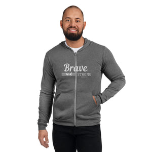 BRAVE AND STRONG Unisex zip hoodie