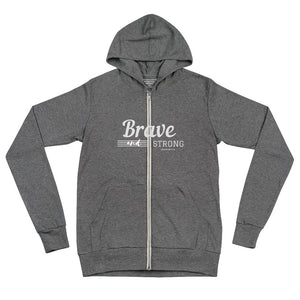 BRAVE AND STRONG Unisex zip hoodie