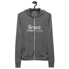 Load image into Gallery viewer, BRAVE AND STRONG Unisex zip hoodie
