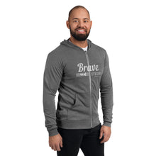 Load image into Gallery viewer, BRAVE AND STRONG Unisex zip hoodie
