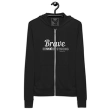 Load image into Gallery viewer, BRAVE AND STRONG Unisex zip hoodie
