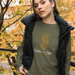 WAFFLES AND COFFEE Unisex Long Sleeve Tee