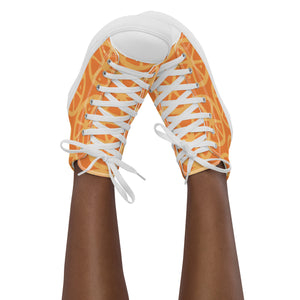 MANDARIN-ORANGE CRUSH Women’s high top canvas shoes