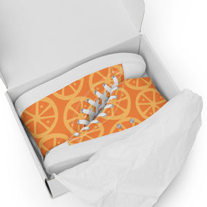 MANDARIN-ORANGE CRUSH Women’s high top canvas shoes