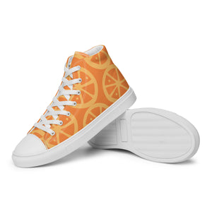 MANDARIN-ORANGE CRUSH Women’s high top canvas shoes