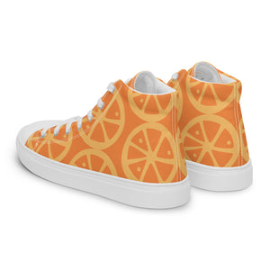 MANDARIN-ORANGE CRUSH Women’s high top canvas shoes