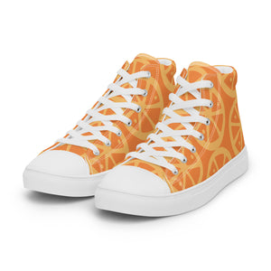 MANDARIN-ORANGE CRUSH Women’s high top canvas shoes