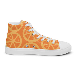 MANDARIN-ORANGE CRUSH Women’s high top canvas shoes