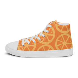 MANDARIN-ORANGE CRUSH Women’s high top canvas shoes