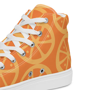 MANDARIN-ORANGE CRUSH Women’s high top canvas shoes