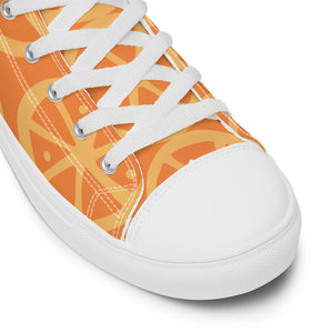 MANDARIN-ORANGE CRUSH Women’s high top canvas shoes