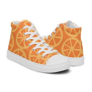 MANDARIN-ORANGE CRUSH Women’s high top canvas shoes