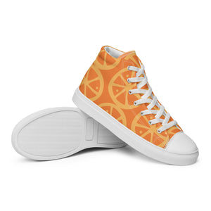 MANDARIN-ORANGE CRUSH Women’s high top canvas shoes