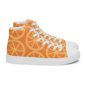 MANDARIN-ORANGE CRUSH Women’s high top canvas shoes