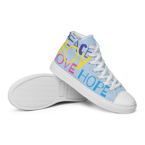 LOVE JOY PEACE HOPE Women’s high top canvas shoes