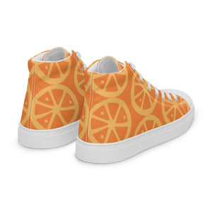 MANDARIN-ORANGE CRUSH Women’s high top canvas shoes