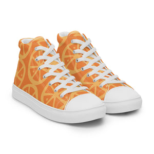 MANDARIN-ORANGE CRUSH Women’s high top canvas shoes