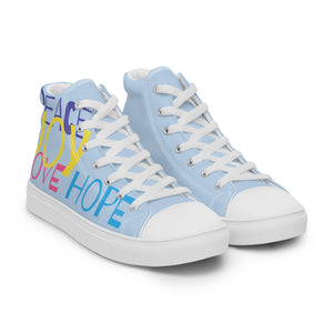 LOVE JOY PEACE HOPE Women’s high top canvas shoes