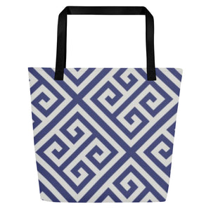 GREEK KEYS Large Tote Bag