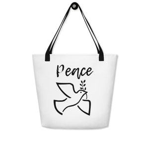 PEACE DOVE Large Tote Bag