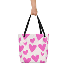 Load image into Gallery viewer, HEARTS Large Tote Bag
