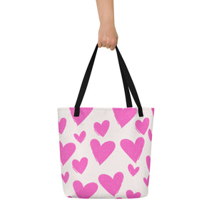 HEARTS Large Tote Bag