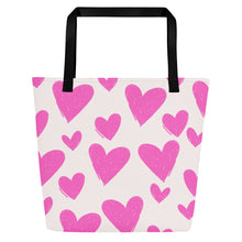 Load image into Gallery viewer, HEARTS Large Tote Bag
