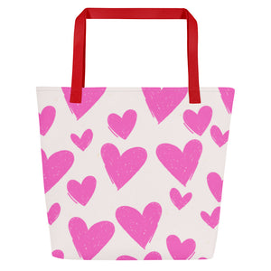 HEARTS Large Tote Bag