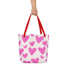 Load image into Gallery viewer, HEARTS Large Tote Bag
