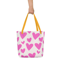 Load image into Gallery viewer, HEARTS Large Tote Bag
