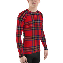 Load image into Gallery viewer, RED TARTAN PLAID Men&#39;s Rash Guard
