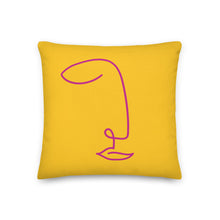 Load image into Gallery viewer, Hot Pink and Gold Modern Geo Print Pillow
