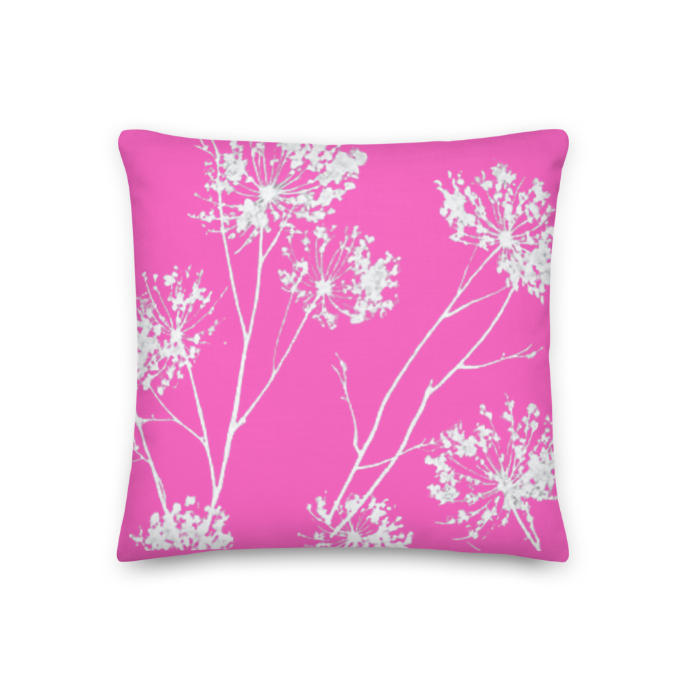 COASTAL High Pink Floral Pillow