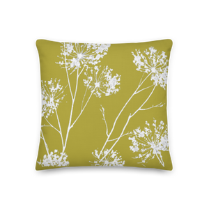 COASTAL Moss Green Floral Pillow