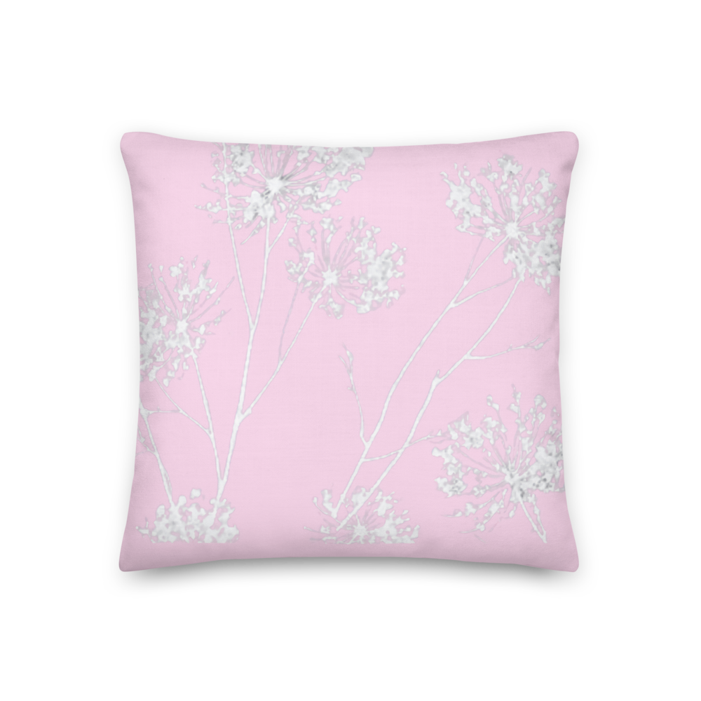 COASTAL Pink Floral Pillow