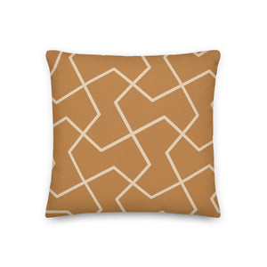 Modern Cognac Geometric Print Pillow