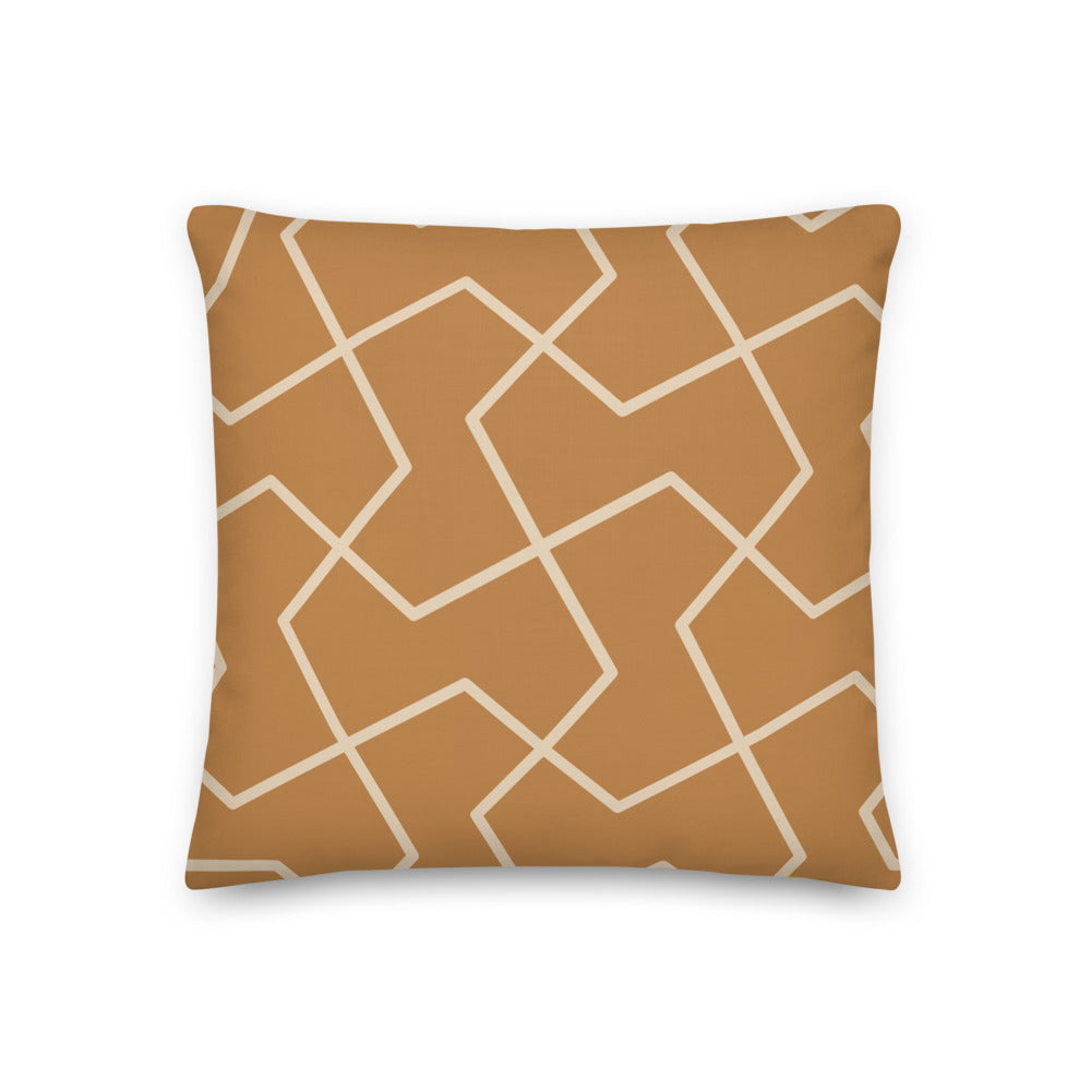 Modern Cognac Geometric Print Pillow