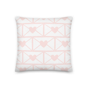 Love Letters Pink Print Pillow