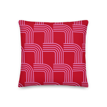 Load image into Gallery viewer, Pink on Red Modern Curve Pillow
