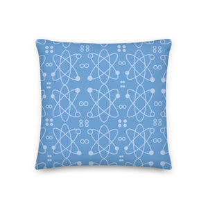 Atomic Blue Modern Print Pillow