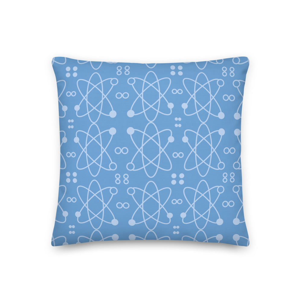 Atomic Blue Modern Print Pillow