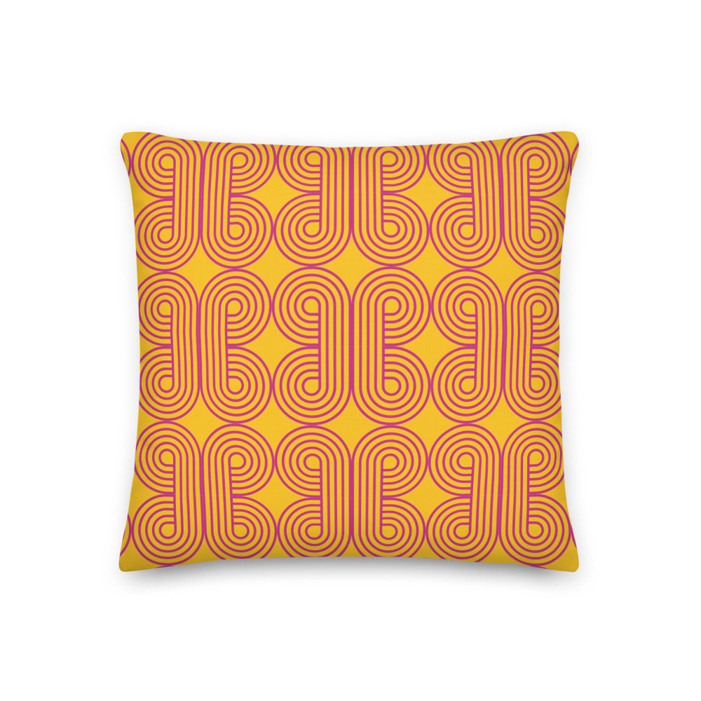 Hot Pink and Gold Modern Geo Print Pillow