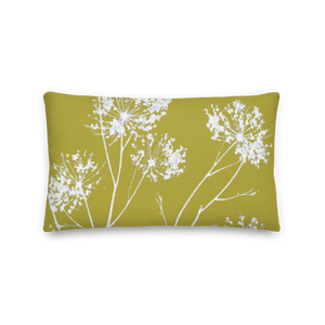 COASTAL Moss Green Floral Pillow