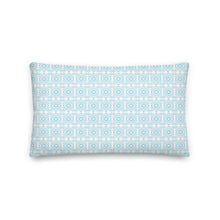 Load image into Gallery viewer, White And Turquoise Pattern Pillow
