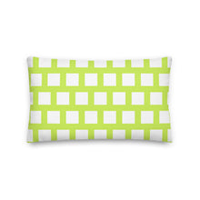 Load image into Gallery viewer, Lime Green Modern Geo Squares Pillow
