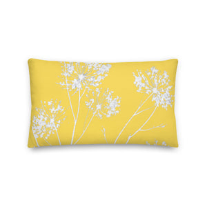 COASTAL Yellow Floral Premium Pillow