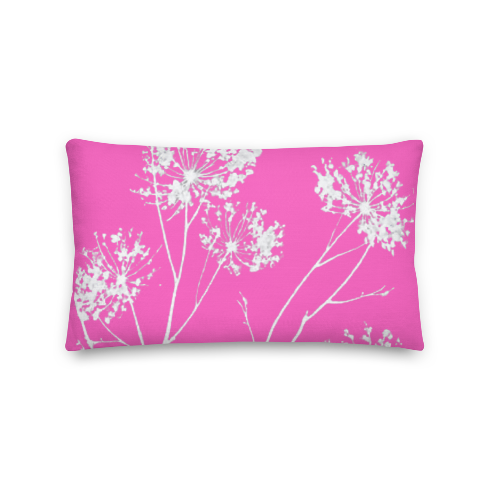 COASTAL High Pink Floral Pillow