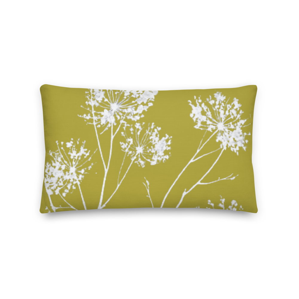 COASTAL Moss Green Floral Pillow