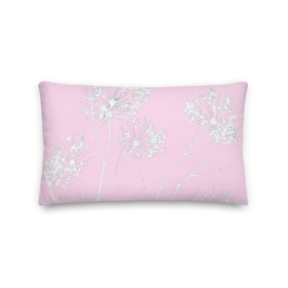 COASTAL Pink Floral Pillow