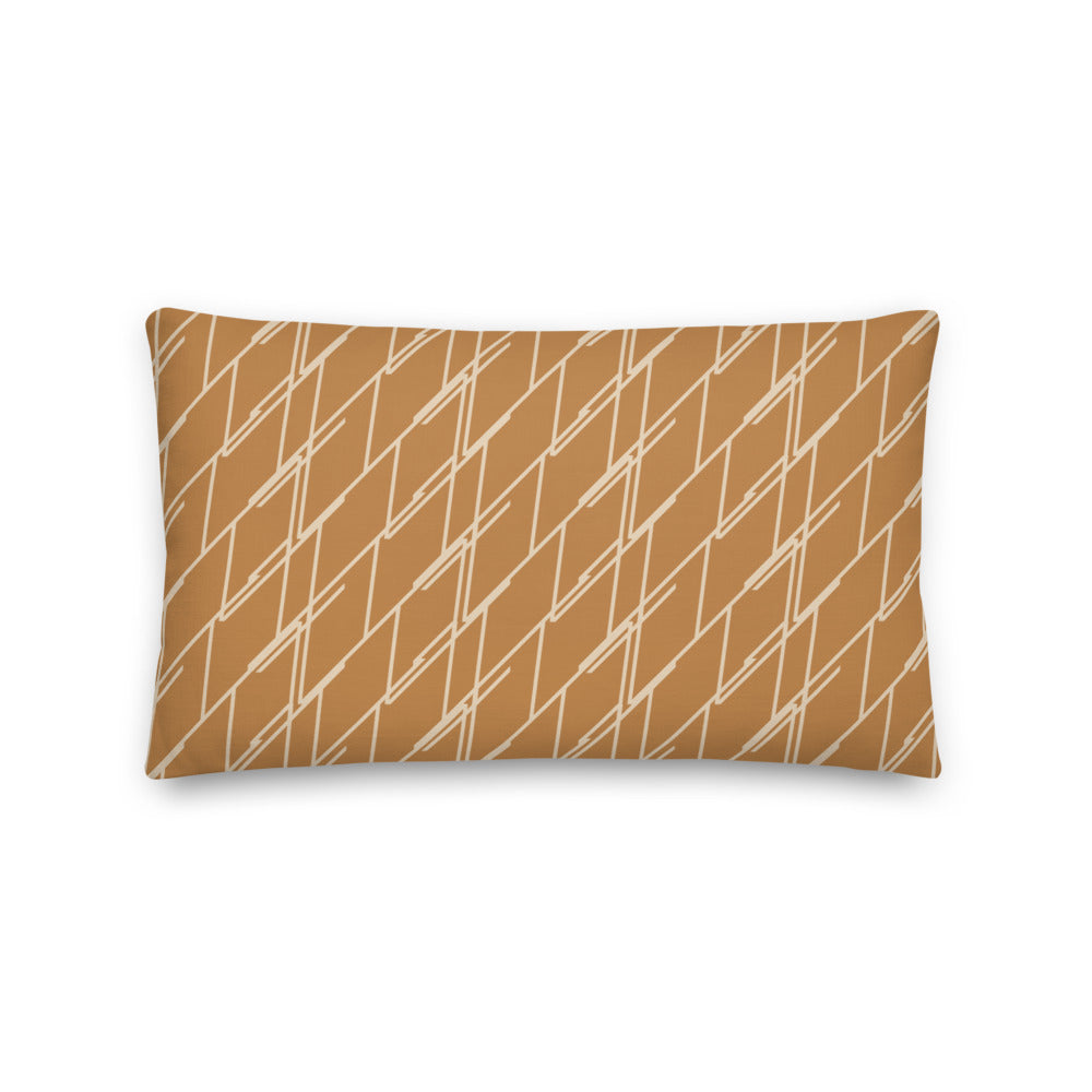 Modern Cognac Geometric Print Pillow